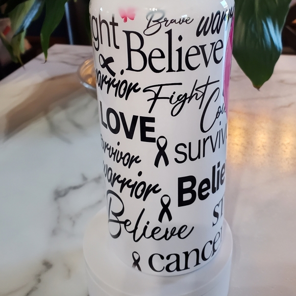 Cancer Warrior Motivational 32oz Hydro Handle Bottle Tumbler 💜sale - Picture 11 of 12